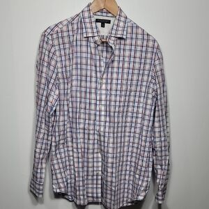 Banana Republic Slim Fit Men's Red and Blue Checkered Shirt